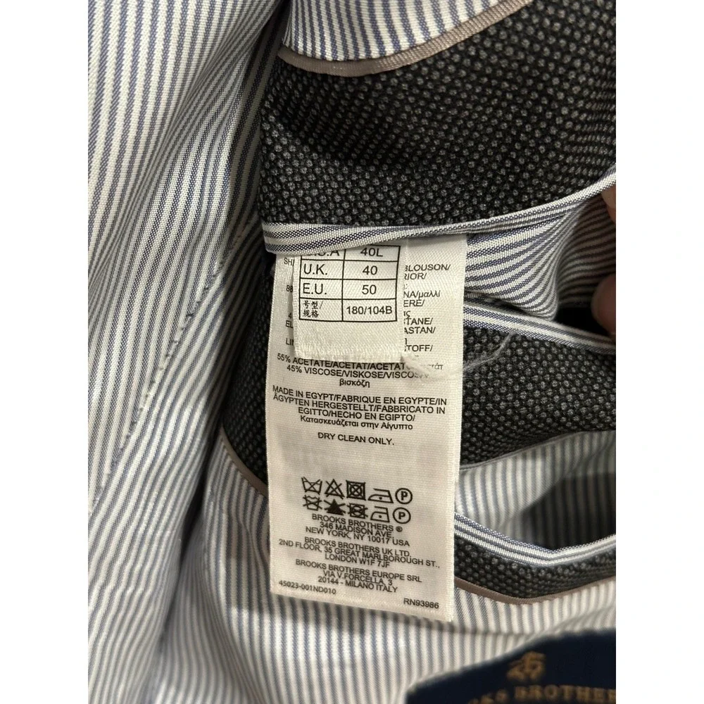 Brooks Brothers Regent Fit‎ Explorer Wool Blend Sport Coat Blazer Gray Men's 40L